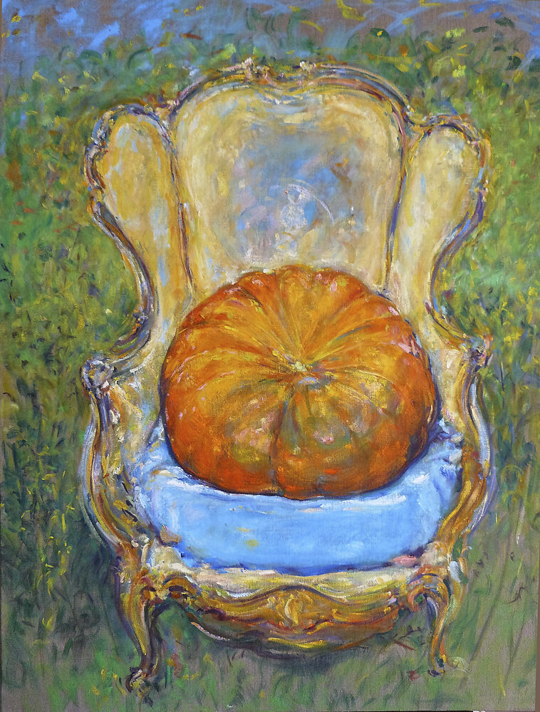 Pumpkin on chair #4