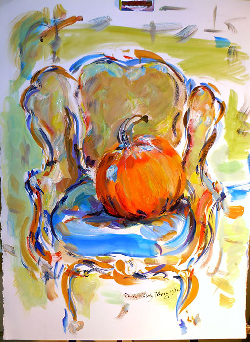 Alex's Pumpkin in Chair